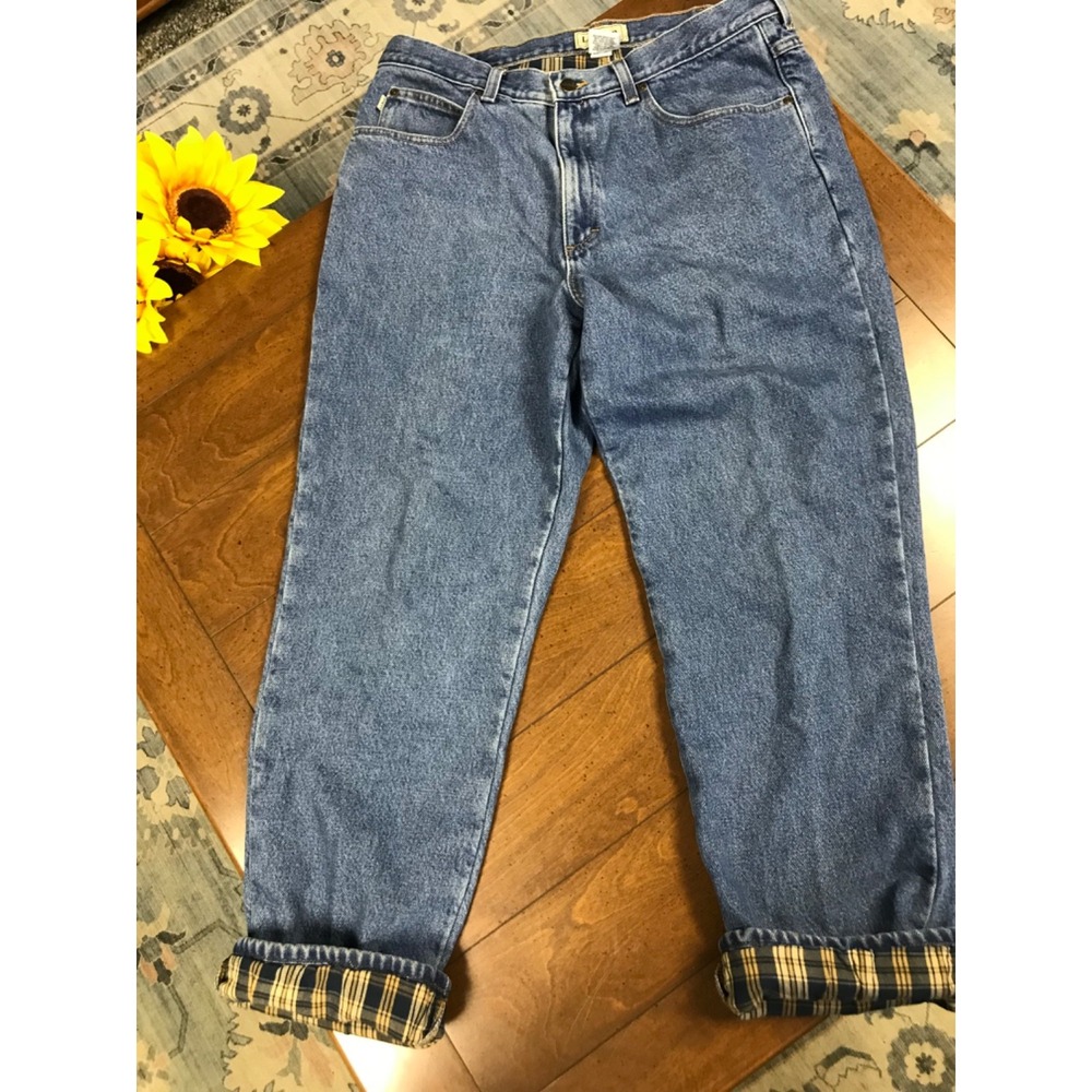 VINTAGE ‎ LL BEAN FLANNEL LINED JEANS mens 36 x 30